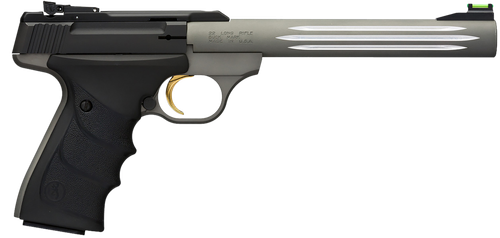 Browning 051462490 Buck Mark Lite *CA Compliant 22 LR 10+1 7.25" Matte Gray Fluted Barrel, Matte Black Serrated Steel Slide, Matte Gray Aluminum Frame, Black Ultragrip RX Grips