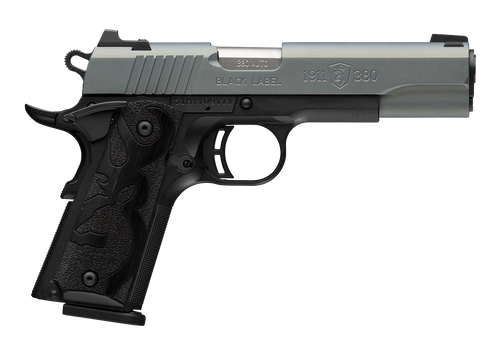 Browning 051992492 1911 Black Label Full Size Frame 380 ACP 8+1 4.25" Matte Stainless Steel Barrel, Northern Lights Cerakote Serrated Steel Slide, Matte Black Polymer Frame, Black Polymer Grip