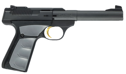 Browning 051482490 Buck Mark Camper *CA Compliant 22 LR 10+1 5.50" Tapered Bull Barrel, Matte Black Serrated Steel Slide & Aluminum Frame, Gray Ultragrip FX Grip