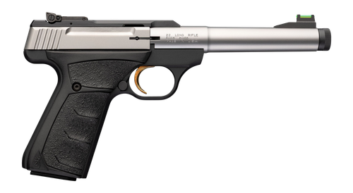 Browning 051616490 Buck Mark Camper SR 22 LR 10+1 5.90" Stainless Threaded Bull Barrel, Matte Black Aluminum Receiver, Black Overmolded UFX Grip
