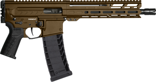 CMMG 94A8041MB Dissent MK4 9mm Luger 33+1 10.50", Midnight Bronze Rec, Picatinny Brace Adapter, 9.60" M-LOK Handguard, Left Side Charging Handle, Zeroed Linear Comp, TriggerTech Trigger