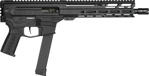 CMMG 99A806DAB Dissent MKGS 9mm Luger 33+1 10.50", Black, Picatinny Brace Adapter, 5.50" M-LOK Handguard, Left Side Charging Handle, Zeroed Linear Comp, Zeroed Drop-In Single Stage Trigger