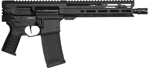 CMMG 30AC278AB Dissent MK4 300 Blackout 30+1 10.50", Black, Picatinny Brace Adapter, 9.60" M-LOK Handguard, Left Side Charging Handle, Zeroed Linear Comp, TriggerTech Trigger, Adj. Gas Block