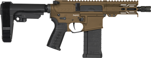 CMMG 54A3B0FMB Banshee MK4 5.7x28mm 40+1 5" Black Nitride Medium Taper Threaded Barrel, M-LOK Handguards Midnight Bronze Cerakote Aluminum, Picatinny Rail Receiver, CMMG Zeroed Grips