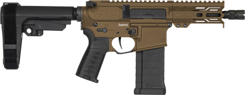CMMG 54A3B0FMB Banshee MK4 5.7x28mm 40+1 5" Black Nitride Medium Taper Threaded Barrel, M-LOK Handguards Midnight Bronze Cerakote Aluminum, Picatinny Rail Receiver, CMMG Zeroed Grips