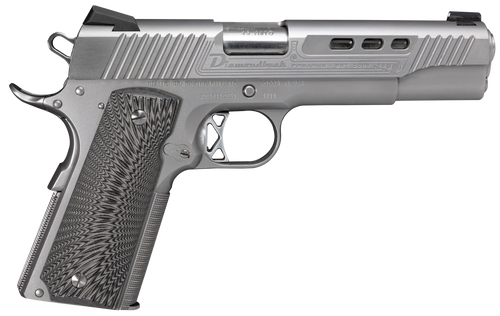 Diamondback DB1911SS 1911 Limited Edition 45 ACP 8+1 5" Stainless Match Grade Barrel, Ported/Serrated Stainless Steel Slide & Frame w/Beavertail, Black G10 Grip