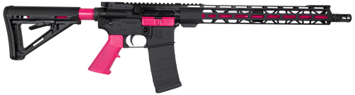 Diamondback DB175AK591 DB15  5.56x45mm NATO 16" 30+1, Black with Prison Pink Accents, Carbon Lower, 15" M-Lok Handguard, Magpul Carbine Stock, A2 Grip