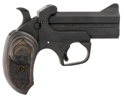 Bond Arms BABJ Black Jack  45 Colt (LC) 410 Gauge 2rd Shot 3.50" Black Black Steel Frame Black Ash Grips Features Silver Spade Above Hinge