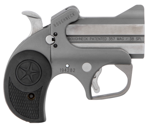 Bond Arms BARN Roughneck  38 Special/357 Mag 2 Shot 2.50" Rough Matte Stainless Steel Barrel & Frame, Black Rubber Grips