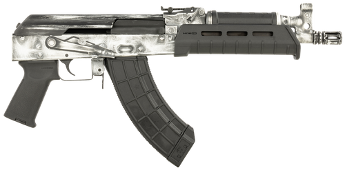 Century Arms HG7673N Draco  7.62x39mm 30+1 6.25" Black Threaded Barrel, Black Magpul AK Handguard, Distressed White Cerakote Steel Receiver, Black Polymer Grip, Right Hand