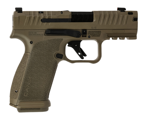 Canik HG8328D-N Mete MC9 Prime 9mm Luger 17+1 3.64" Black Compensated Barrel, Flat Dark Earth Cerakote Steel Optic Ready/Serrated Slide, FDE Polymer Frame w/Picatinny Rail, Textured Grip
