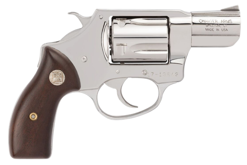 Charter Arms 73829 Undercover  Small 38 Special, 5 Shot 2" High Polished Stainless Steel Barrel, Cylinder & Frame w/Wood Grip, Exposed Hammer