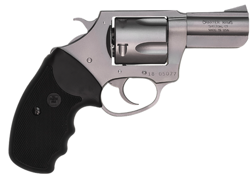 Charter Arms 74420 Bulldog  Large 44 Special, 5 Shot 2.50" High Polished Stainless Steel Barrel, Cylinder & Frame w/Black Finger Grooved Rubber Grip