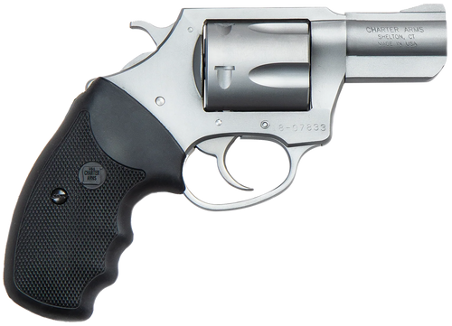 Charter Arms 79920 Pitbull  Large 9mm Luger, 5 Shot 2.20" Matte Stainless Steel Barrel, Cylinder & Frame w/Black Finger Grooved Rubber Grip