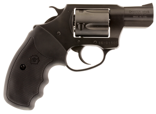 Charter Arms 63820 Undercover  Small 38 Special, 5 Shot 2" Black Nitride Stainless Steel Barrel, Cylinder & Frame, Black Finger Grooved Rubber Grip, Exposed Hammer