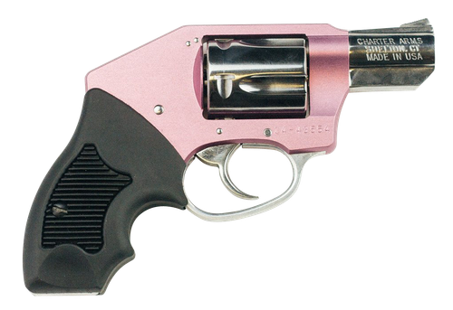 Charter Arms 53852 Chic Lady Off Duty Small 38 Special, 5 Shot 2" High Polished Stainless Steel Barrel & Cylinder, Pink Aluminum Frame, Pearl Grip, Concealed Hammer