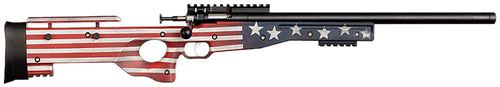 Crickett KSA2150-OG Precision  Full Size 22 LR Single Shot 16.10" Blued Threaded Bull Barrel, Blued Crickettinny Rail Steel Receiver, Old Glory Synthetic Adj LOP Stock