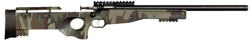 Crickett KSA2150-M81 Precision  Full Size 22 LR Single Shot 16.10" Blued Threaded Bull Barrel, Blued Crickettinny Rail Steel Receiver, M81 Woodland Camo Synthetic Adj LOP Stock