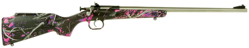 Crickett KSA2167 Youth  22 LR 1rd 16.12" Stainless Steel Barrel, Fixed Front/Adjustable Rear Peep Sights, Hydro Dipped Muddy Girl Synthetic Stock w/11.5" LOP, Rebounding Firing Pin Safety