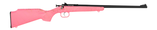 Crickett KSA2341 My First Rifle Gen2 22 LR 1rd 16.13" Blued Single Shot Barrel, Drilled & Tapped Receiver, Pink w/Gold Webbing Fixed Synthetic Stock