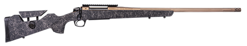 CVA CR3959F Cascade Long Range Hunter Full Size 6.5 PRC 24" Smoked Bronze Cerakote Steel Threaded Barrel, Black w/Smoked Bronze Web Synthetic Stock