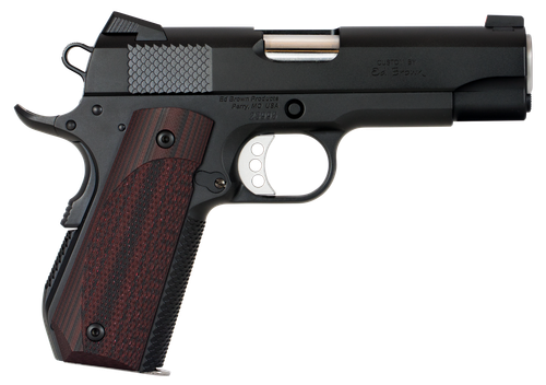 Ed Brown KC18G4 1911 Kobra Carry 45 ACP 7+1 4.25" Stainless Recessed Crown Barrel, Black Gen4 Snakeskin Serrated Carbon Steel Slide & Frame w/Beavertail, Laminate Wood Grip