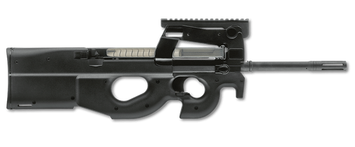 FN 3848950440 PS90  5.7x28mm 10+1 16" Black Ported Barrel, Black w/Picatinny Rail Aluminum Receiver, Matte Black Synthetic Bullpup w/Thumbhole Stock, Ambidextrous