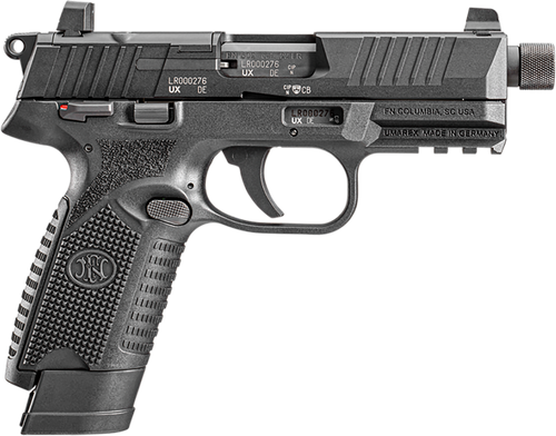 FN 66101011 502 Tactical 22 LR 10+1 4.60" Steel Threaded Barrel, Black Optic Ready/Serrated Slide & Polymer Frame w/Picatinny Rail, Black Textured Polymer Grip, Ambidextrous