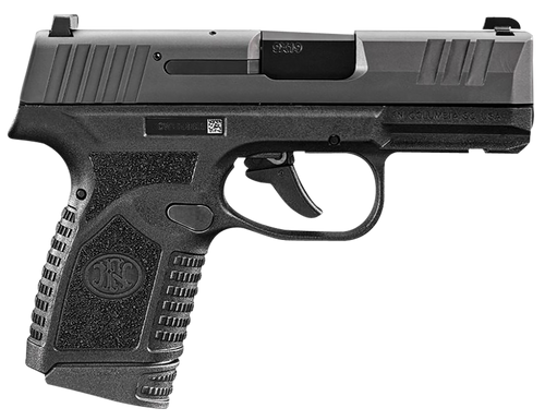 FN 66101408 Reflex  Micro-Compact Frame 9mm Luger 15+1/11+1, 3.30" Black Target Crown Steel Barrel, Black PVD Serrated Steel Slide & Polymer Frame w/Picatinny Rail, Ambidextrous