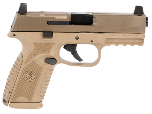 FN 66100742 509M MRD Mid-Size 9mm Luger 10+1 4" Black Recessed Crown Barrel, Flat Dark Earth PVD Optic Ready/Serrated Steel Slide, Flat Dark Earth Polymer Frame w/Picatinny Rail, Ambidextrous