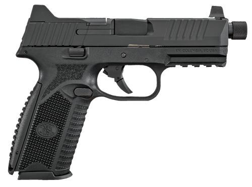 FN 66100375 509T  9mm Luger 17+1/24+1, 4.50" Black Steel Threaded Barrel, Matte Black Optic Ready/Serrated Stainless Steel Slide, Matte Black Polymer Frame w/Picatinny Rail