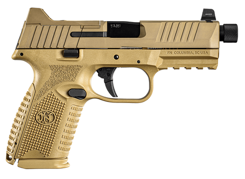 FN 66100745 509 Midsize Tactical 9mm Luger 4.50" Threaded Barrel 15+1 Or 24+1, Flat Dark Earth Polymer Frame With Mounting Rail, Optic Cut FDE Stainless Steel Slide, No Manual Safety, Optics Ready
