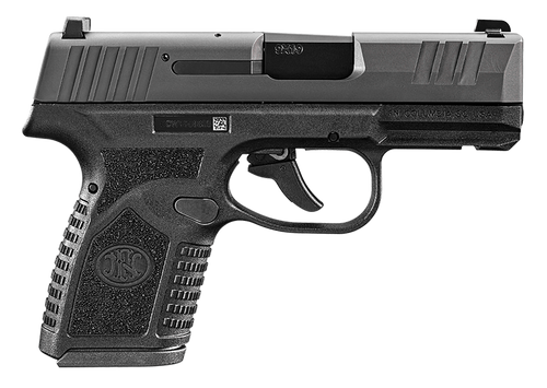 FN 66101412 Reflex  Micro-Compact Frame 9mm Luger 10+1, 3.30" Black Target Crown Steel Barrel, Black PVD Serrated Steel Slide & Polymer Frame w/Picatinny Rail, Ambidextrous