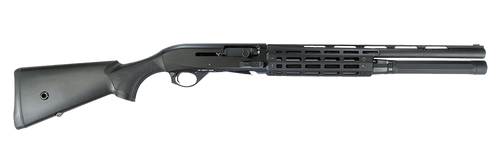 MAC 21000182 Agency Tradesman 2 12 Gauge Semi-Auto 5+1 18.50" Black Chromate Ported Vent Rib Barrel, Black Anodized Picatinny Rail Receiver, Fixed Black Synthetic Stock