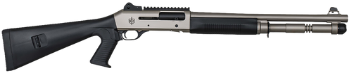 MAC 21000153 1014 Marine 12 Gauge 3" 5+1 18.50", Electroless Nickel Barrel/Rec, Synthetic Furniture, Fixed Pistol Grip Stock, Ghost Ring Sight, Optics Mount, 3 Chokes