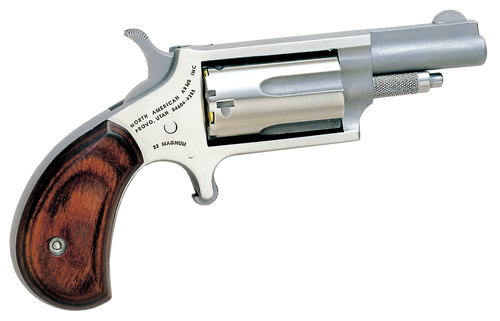 North American Arms 22M Mini-Revolver  22 WMR 5 Shot 1.63" Stainless Steel Barrel, Frame & Cylinder, Rosewood Grip Exposed Hammer