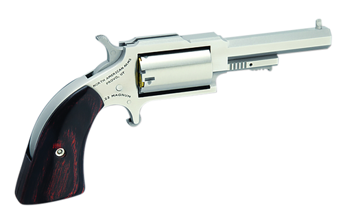 North American Arms 1860250 1860 Sheriff C22 WMR 5 Shot 2.50" Stainless Steel Barrel, Frame & Cylinder, Rosewood Boot Grip, Exposed Hammer