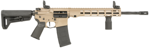 Maxim Defense MXM49735 MD15 L 5.56x45mm NATO 30+1 16" Fluted Barrel, FDE Rec/M-LOK Handguard, Black Magpul Furniture, SL-K Stock, MBUS Sights, Blackout Defense Flat Trigger