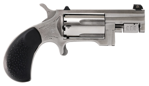 North American Arms SNT Sentinel  22 WMR 5 Shot 1.42" Matte Stainless Steel Barrel, Stainless Cylinder, Matte Stainless Steel Frame, Slip-on Rubber Pebble Grip, Exposed Hammer