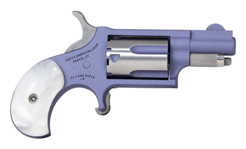North American Arms 22LRORCHID Mini-Revolver  22 LR 5 Shot 1.13" Orchid Cerakote Stainless Steel Barrel & Frame, Orchid/Stainless Cylinder, White Pearlite Grip, Stainless Exposed Hammer