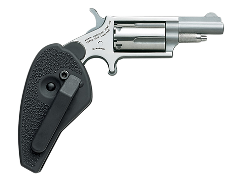 North American Arms 22MHG Mini-Revolver  22 WMR 5 Shot 1.63" Stainless Steel Barrel, Frame & Cylinder, Black Synthetic Holster Grip, Exposed Hammer