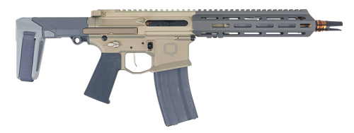 Q LLC HB55610INPISTOL Honey Badger  5.56 NATO 30+1 10" Threaded Barrel, M-LOK Handguard, Aluminum Receiver, Tan SB Tactical Brace