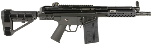 PTR  PDWR BR 308 Win 20+1 8.50" Black Nitride Heavy Contour Threaded Barrel, Black Parkerized Aluminum Picatinny Rail Receiver, SB Tactical Brace, Black Polymer Grip