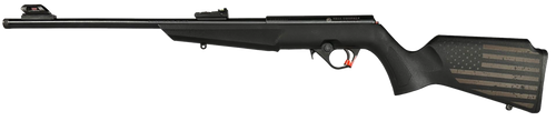 Rossi RB22L1611EN01 RB22 US Flag Compact 22 LR 10+1 16.50" Matte Black Threaded Barrel, Black Aluminum Receiver, Black w/US Flag Synthetic Fixed Stock