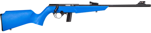 Rossi  RB22  Compact 22 LR 10+1, 16" Matte Black Button Rifled Free Floating Steel Barrel, Matte Black Stainless Steel Receiver, Blue Monte Carlo Stock, Right Hand