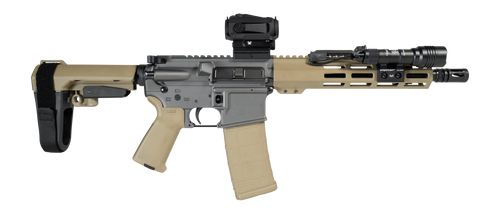 Shark Coast Tactical SCC06865TW300-P Tumbleweed Bundle 300 Blackout 30+1 10" Threaded Barrel, Aluminum Receiver w/Picatinny Rail, M-LOK Handguard, Polymer SB Tactical SBA3 Brace, Streamlight ProTac Ra