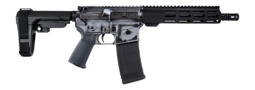 Shark Coast Tactical SCC07435MILGY-P Military 5.56 NATO 30+1 10.50" Black Nitride Threaded Barrel, Aluminum Receiver w/Picatinny Rail, M-LOK Handguard, Polymer SB Tactical SBA3 Brace, Magpul MOE Grip,