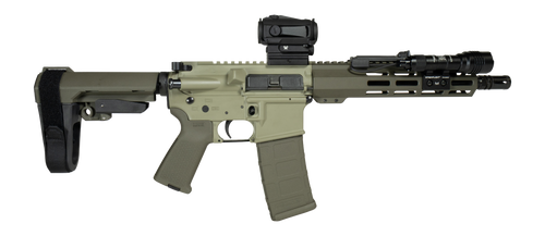 Shark Coast Tactical SCC06797GK300-P Grassy Knoll 300 Blackout 30+1 10" Threaded Barrel, Aluminum Receiver w/Picatinny Rail, M-LOK Handguard, Polymer SB Tactical SBA3 Brace, Streamlight ProTac Rail Li