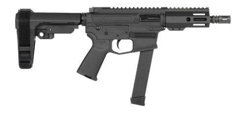 Shark Coast Tactical SCC06766SP9NBLK Sneeky Pete 9mm Luger 30+1 5.50" Black Melonite Threaded Barrel, Black Cerakote Receiver, SB Tactical SBA3 Brace
