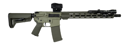 Shark Coast Tactical SCC04137GKNL Grassy Knoll Bundle 5.56 NATO 30+1 16" Black Melonite Threaded Barrel, 2-Tone Green Cerakote Aluminum Receiver w/Picatinny Rail, M-LOK Handguard, Magpul MOE SL OD Gre